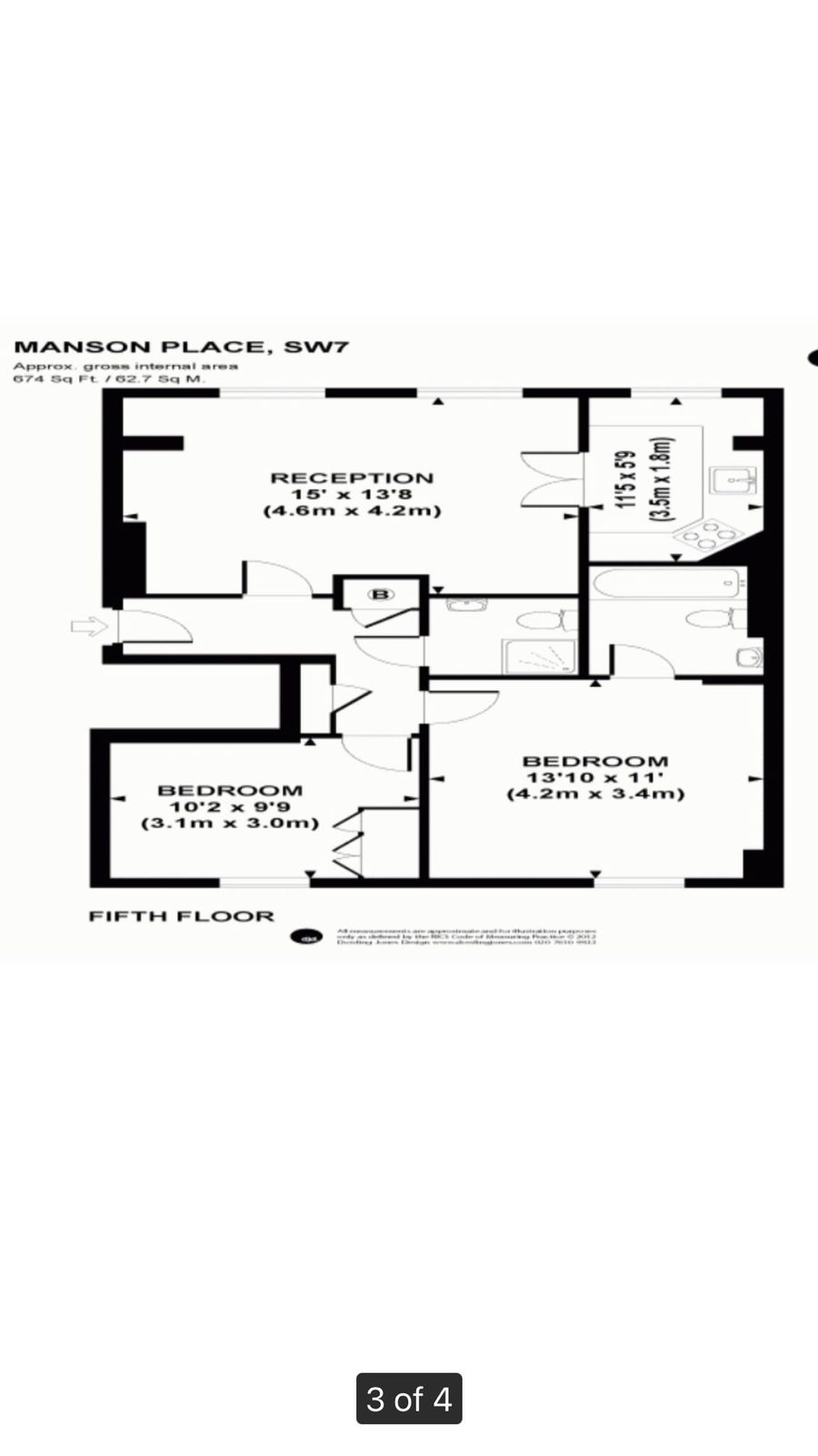 Floor plan of Manson Place, South Kensington