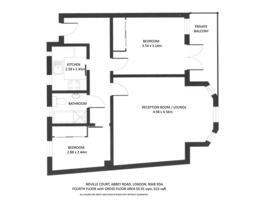 Floor plan of Neville Court, Abbey Road